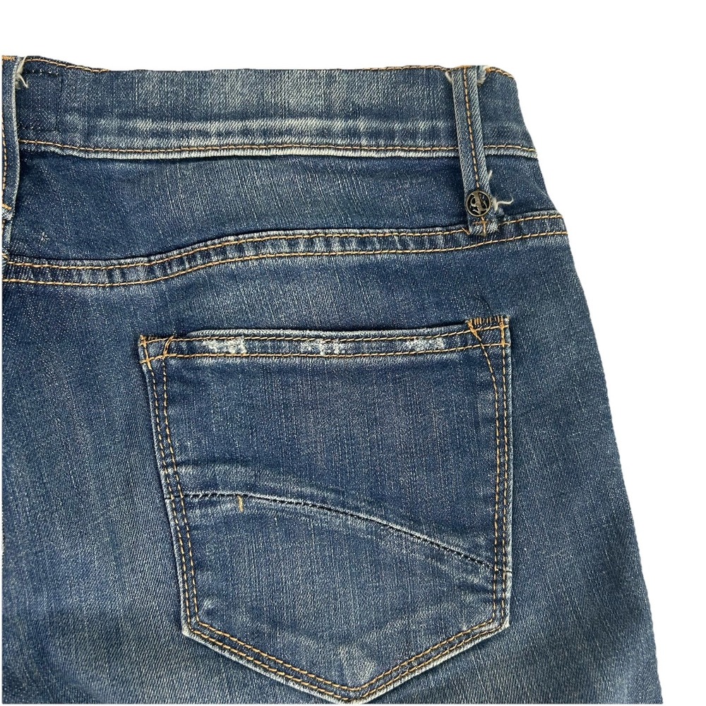 Driftwood Anthropologie Eva Floral Embroidered Mid Rise Stretch Flare Jeans 31 - Picture 10 of 12